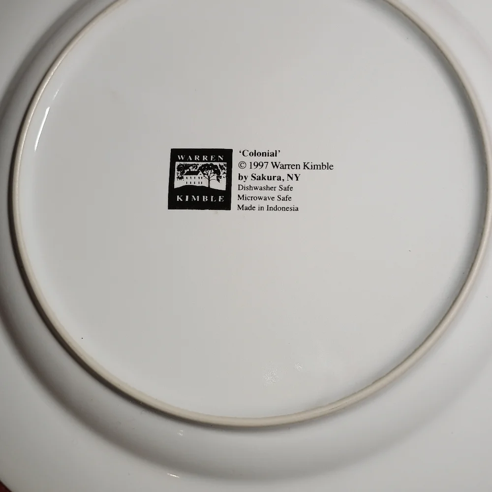 Lot of 2 Warren Kimble Dinner Plates Colonial Sakura New 11 in